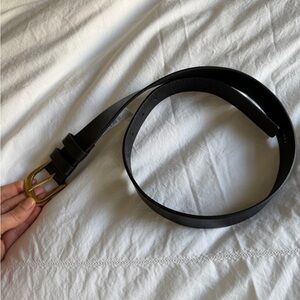 Frame Timeless Buckle Belt Black and Gold Buckle